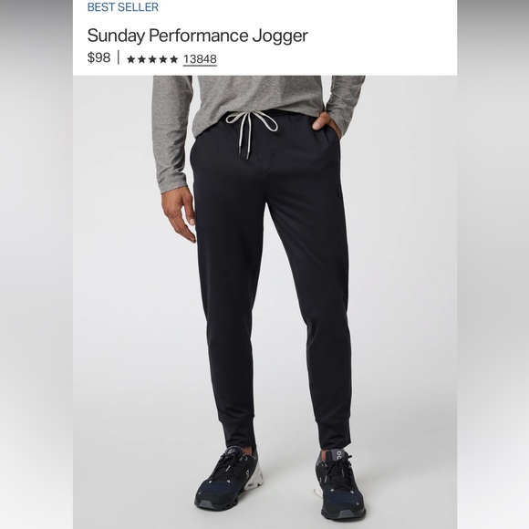 Vuori Men's Black Performance Joggers - Picture 6 of 6
